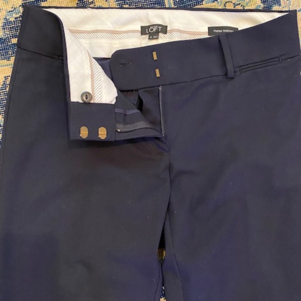 LOFT Trouser Pant, Navy, Size 4